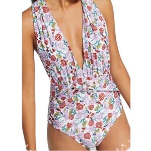 Anthropologie Floral One Piece Swimsuit  Tropical With Padding